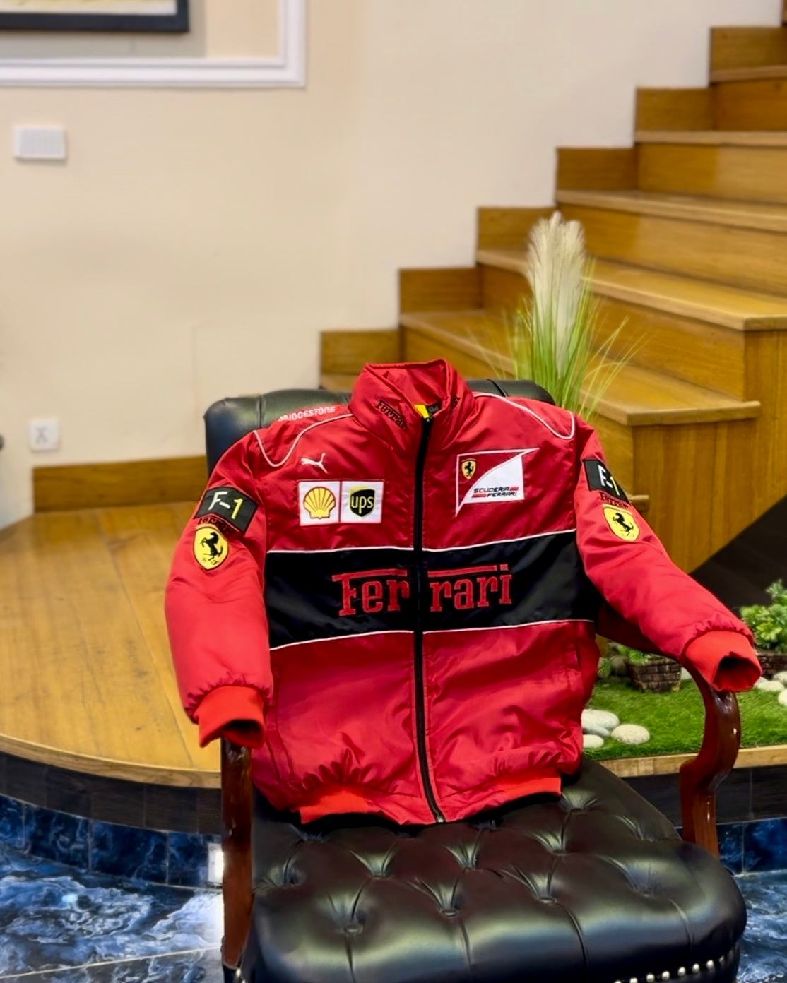 Red Ferrari F1 Jacket - Embroidered