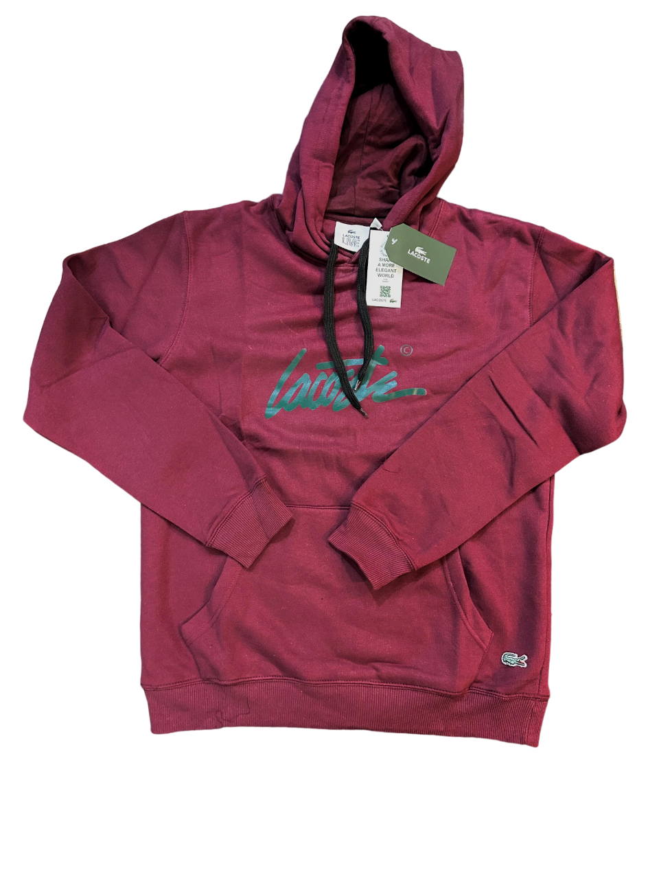 Lacoste Signature Hoodie - Burgundy