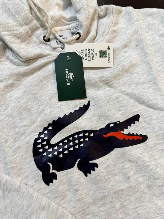 Lacoste Crocodile Hoodie Fleece - Grey