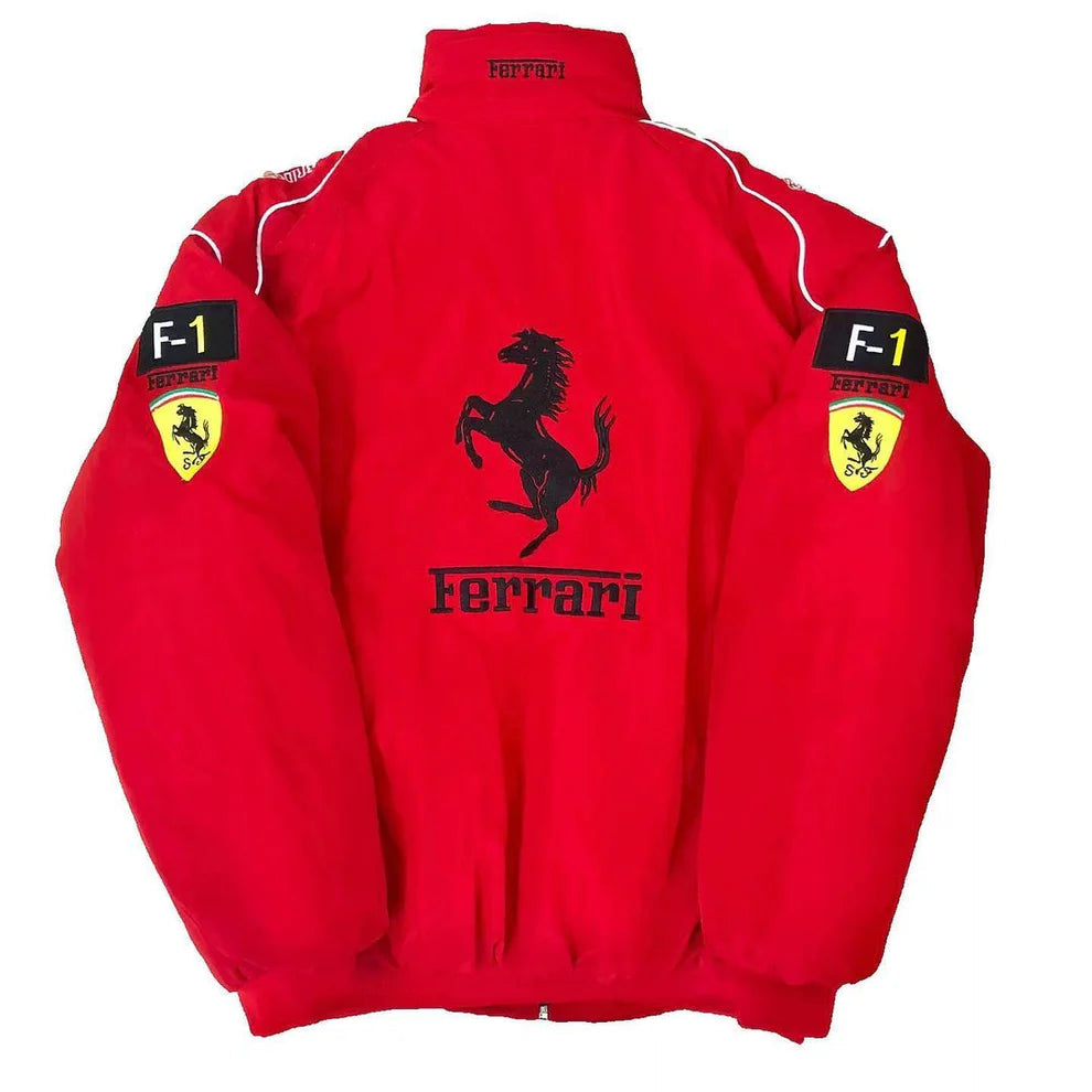 Red Ferrari F1 Jacket - Embroidered